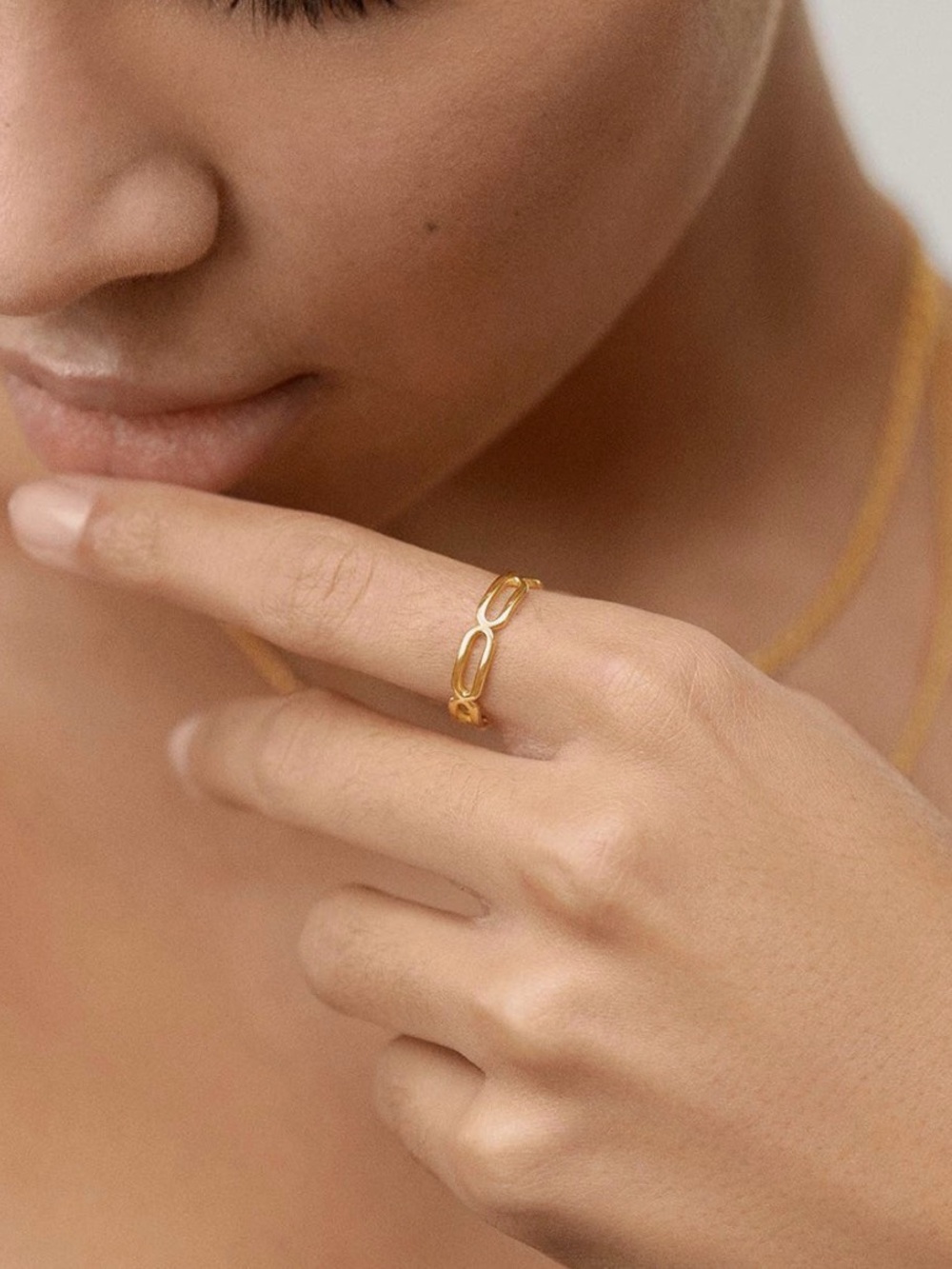MONICA VINADER Paperclip Stacking Ring - Picture 3 of 3